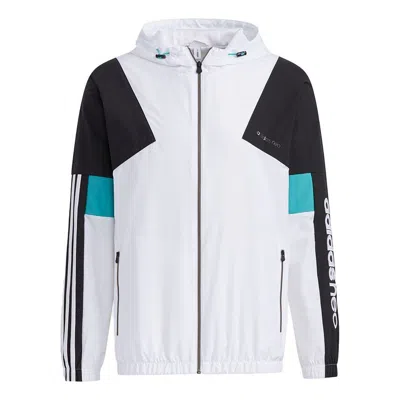 ADIDAS ORIGINALS adidas neo M Cs Cb Wb 2 Logo Embroidered Contrasting Colors Sports Jacket White