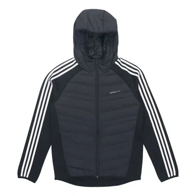 ADIDAS ORIGINALS adidas neo M Dwn Hybrd Jkt Splicing Sports hooded down Jacket Black