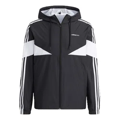 ADIDAS ORIGINALS adidas neo M Icons 3s Wbkr Casual Sports Contrasting Colors Hooded Jacket Black