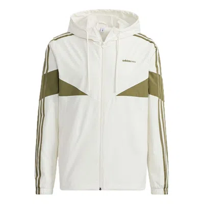 ADIDAS ORIGINALS adidas neo M Icons 3s Wbkr Casual Sports Contrasting Colors Hooded Jacket White