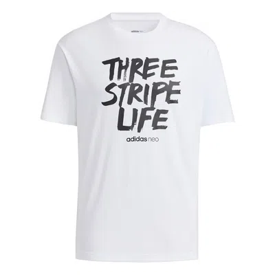 ADIDAS ORIGINALS adidas neo M Logo Tee 1 Letter Printing Sports Male White