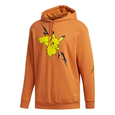 ADIDAS ORIGINALS adidas neo M PKMN Pikachu Pattern Printing hooded Drawstring Khaki Brown