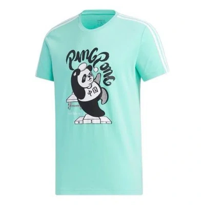 ADIDAS ORIGINALS adidas neo Panda 3SGRX Tee Table Tennis Printing Slim Fit Short Sleeve Green