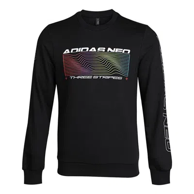 ADIDAS ORIGINALS adidas neo Round Neck Alphabet Knit Pullover Black