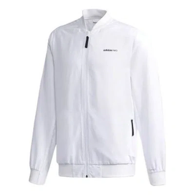 ADIDAS ORIGINALS adidas neo Solid Color Casual Zipper aviator Jacket White