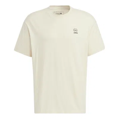 ADIDAS ORIGINALS adidas neo SS22 U Cvd Tee Back Alphabet Printing Round Neck Short Sleeve Beige T-Shirt