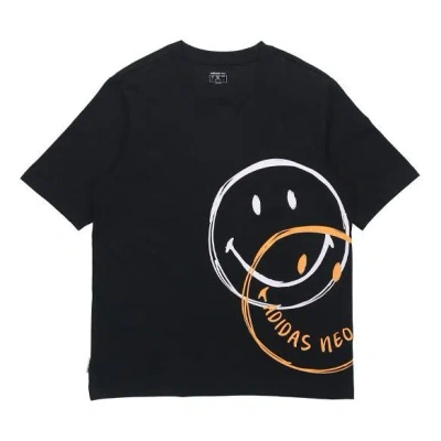 ADIDAS ORIGINALS adidas neo U Csmy Tee Casual Sports Smiling Face Printing Short Sleeve Black
