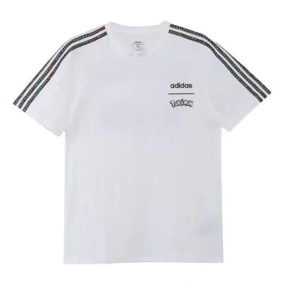ADIDAS ORIGINALS adidas neo x POKEMON Crossover Alphabet Printing Sports Round Neck Short Sleeve White