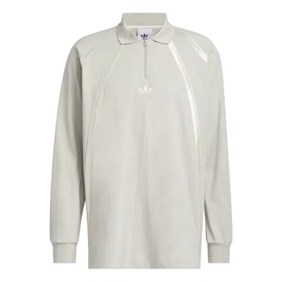ADIDAS ORIGINALS adidas origianals Rugby Long Sleeve Polo Shirt Asia Sizing 'Putty Grey'