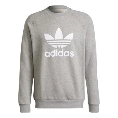 ADIDAS ORIGINALS adidas original adicolor classics trefoil crewneck sweatshirt 'Medium Grey Heather White'