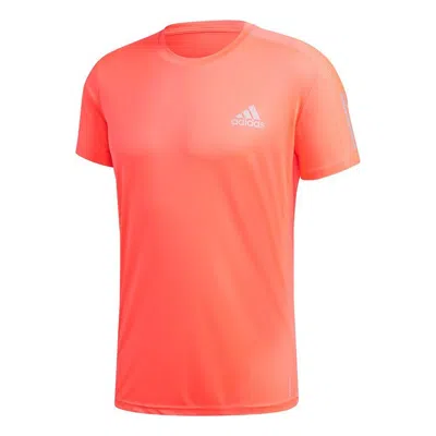 ADIDAS ORIGINALS adidas Own the Run Tee Running Sports Reflective Stripe Round Neck Short Sleeve Pink Red