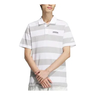 ADIDAS ORIGINALS adidas Pique Stripe Polo Shirt Asia Sizing 'Grey White'