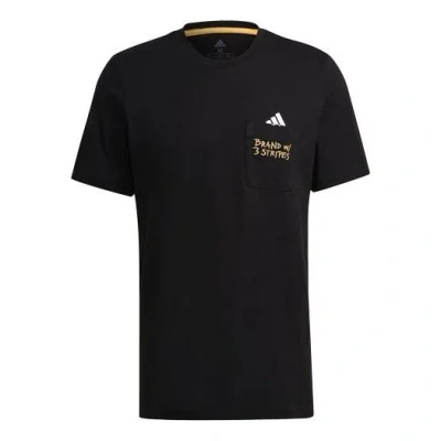 ADIDAS ORIGINALS adidas Pocket Tee M Embroidered Sports Short Sleeve Black