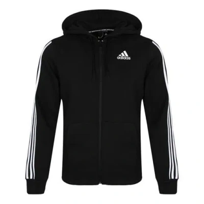 ADIDAS ORIGINALS adidas Printing Sports Fleece Lined hooded Knit Jacket Black