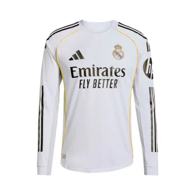 ADIDAS ORIGINALS ADIDAS REAL MADRID 25/26 LONG SLEEVE HOME AUTHENTIC JERSEY 'WHITE' | MEN'S SIZE S