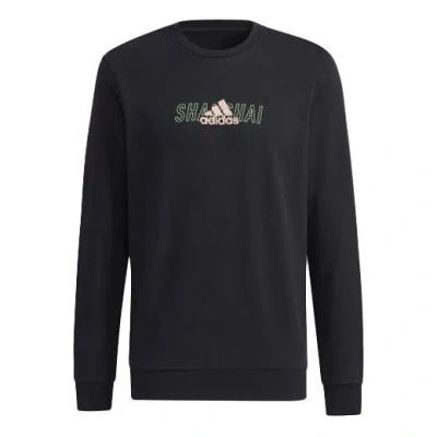 ADIDAS ORIGINALS adidas Sh City Lines C Sports Training Printing Alphabet Round Neck Pullover Black