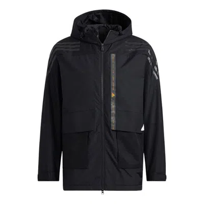 ADIDAS ORIGINALS adidas Solid Color hooded Zipper Jacket Black