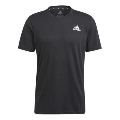 ADIDAS ORIGINALS adidas Solid Color Logo Round Neck Pullover Short Sleeve Black