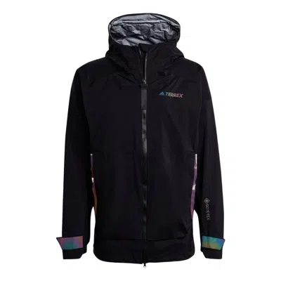 ADIDAS ORIGINALS adidas Solid Color Logo Tee Stripe Casual Hooded Jacket Black