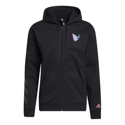 ADIDAS ORIGINALS adidas Solid Color Sports Running Training Hooded Jacket Black