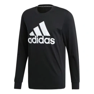 ADIDAS ORIGINALS adidas Sports Breathable Round-neck Long-sleeve Tee Hooded Shirt Men Black