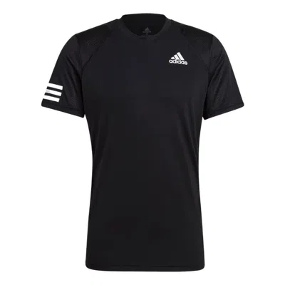 ADIDAS ORIGINALS adidas Stripe Round Neck Pullover Logo Printing Solid Color Short Sleeve Black