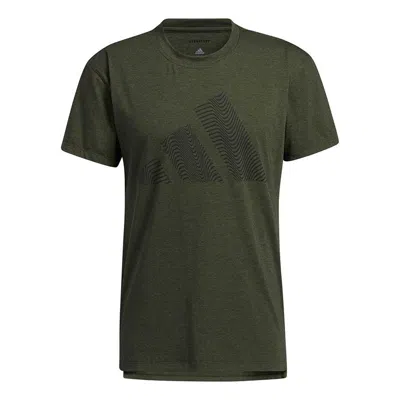 ADIDAS ORIGINALS adidas Three-bar Tee Logo Printing Training Sports Short Sleeve Green