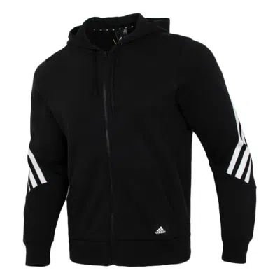 ADIDAS ORIGINALS adidas Three Stripe knitting Hooded Jacket Coat Black