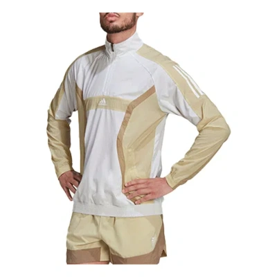 ADIDAS ORIGINALS adidas Training logo Sports Half Zipper Colorblock Stand Collar Jacket White