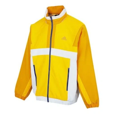 ADIDAS ORIGINALS adidas Training Series Zipper Stand Collar Hooded Long Sleeves Logo Jacket Yellow