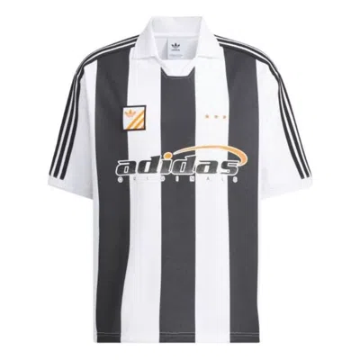 ADIDAS ORIGINALS adidas Trefoil Logo Play Football Graphic Short Sleeve Polo Shirt Asia Sizing 'White Black'