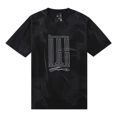 ADIDAS ORIGINALS adidas Wj Aop Tee Pattern Printing Sports Training Casual Short Sleeve Black