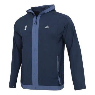 ADIDAS ORIGINALS adidas Wj Wb Series Sports Windproof Hooded Jacket Navy Blue