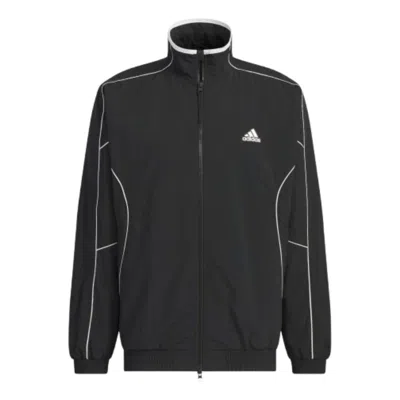 ADIDAS ORIGINALS adidas Word Loose Fit Crinkled Nylon Woven Brushed Tricot Lined Jacket 'Black White'
