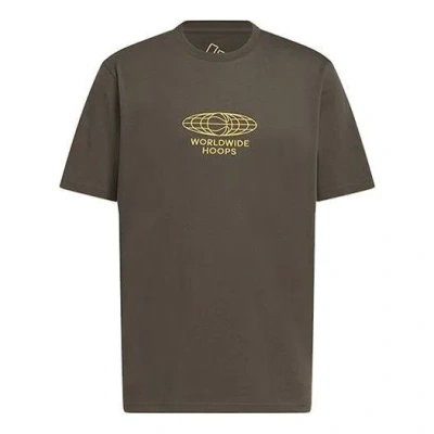 ADIDAS ORIGINALS adidas Worldwide Hoops Globe Basketball Printed T-Shirt 'Shadow Olive'