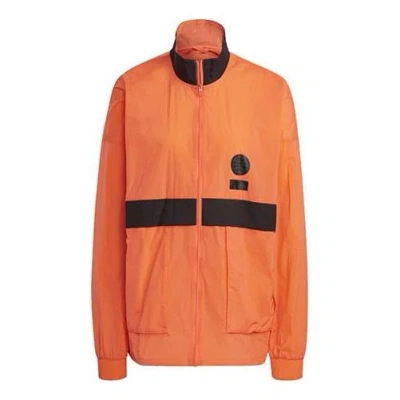 ADIDAS ORIGINALS adidas Zipper Big Pocket Contrasting Colors Sports Jacket Orange Yellow