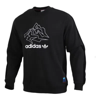 ADIDAS ORIGINALS adidas originals Adv Crew logo Printing Casual Round Neck Pullover Sports Black