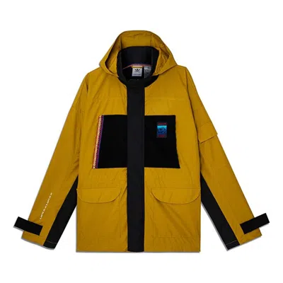 ADIDAS ORIGINALS adidas originals Adv Jacket Colorblock Windproof Sports Hooded Jacket Yellow