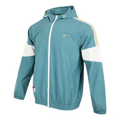 ADIDAS ORIGINALS adidas originals Colorblock Logo Athleisure Casual Sports Hooded Jacket Autumn 'Green'