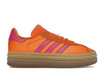 ADIDAS ORIGINALS GAZELLE BOLD (WOMEN'S) SNEAKERS IN ORANGE/SEMI LUCID FUCHSIA