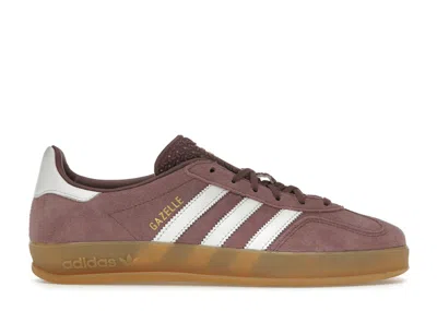 ADIDAS ORIGINALS GAZELLE INDOOR (WOMEN'S) SNEAKERS IN SHADOW FIG/FOOTWEAR WHITE/GUM