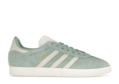 ADIDAS ORIGINALS GAZELLE (WOMEN'S) SNEAKERS IN HAZY GREEN/OFF WHITE/CLOUD WHITE