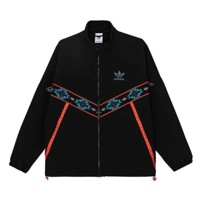 ADIDAS ORIGINALS adidas originals Geometry Pattern Casual Sports Stand Collar Jacket Black