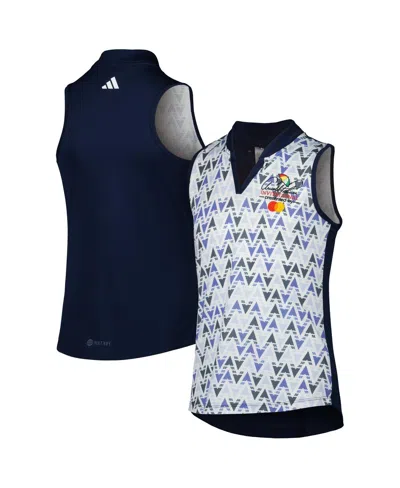 ADIDAS ORIGINALS GIRLS YOUTH ADIDAS NAVY ARNOLD PALMER PRINT HEAT.RDY POLO SHIRT