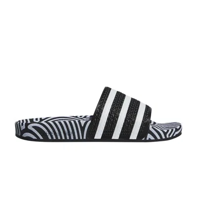 ADIDAS ORIGINALS HIROCOLEDGE X ADILETTE SLIDES 'TAKAHASHI HIROKO - BLACK WHITE'