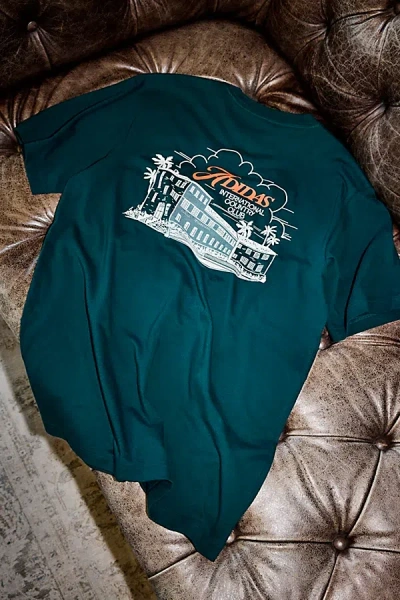 ADIDAS ORIGINALS INTERNATIONAL COUNTRY CLUB GRAPHIC TEE IN GREEN, MEN'S AT URBAN OUTFITTERS