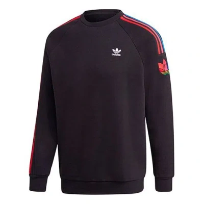 ADIDAS ORIGINALS adidas originals logo Printing Side Stripe Round Neck Knit Black