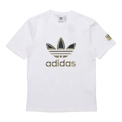 ADIDAS ORIGINALS adidas Originals Logo Printing Sports Short Sleeve Tee 'White Gold Black'