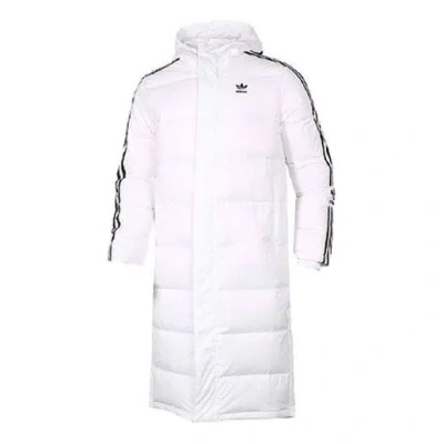 ADIDAS ORIGINALS adidas originals Long Down Side Logo Printing mid-length Sports Down Jacket White