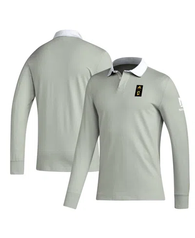 ADIDAS ORIGINALS MEN'S ADIDAS 2023 PLAYER GRAY COLUMBUS CREW TRAVEL LONG SLEEVE POLO SHIRT